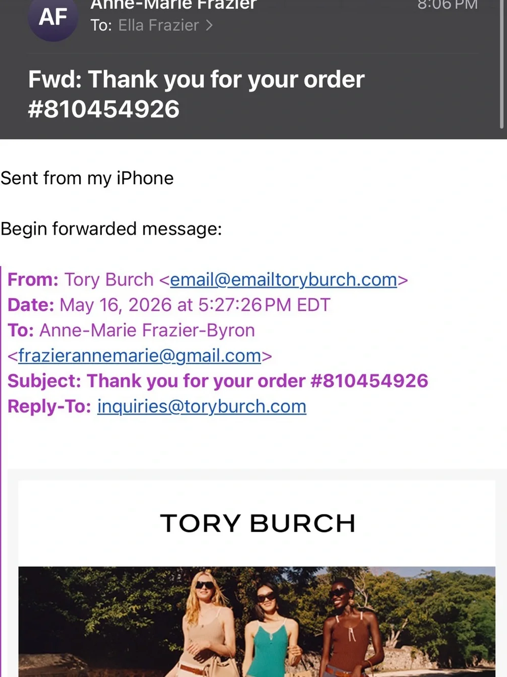Tory Burch Deep Brown Leather Tote Bag